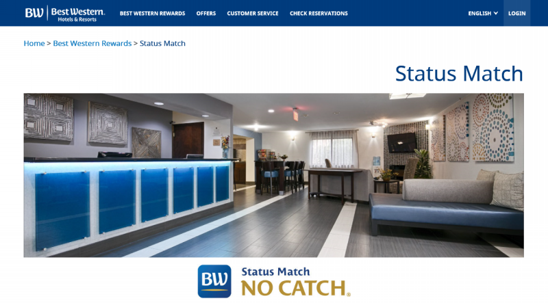 Status Match  Best Western Rewards 2017